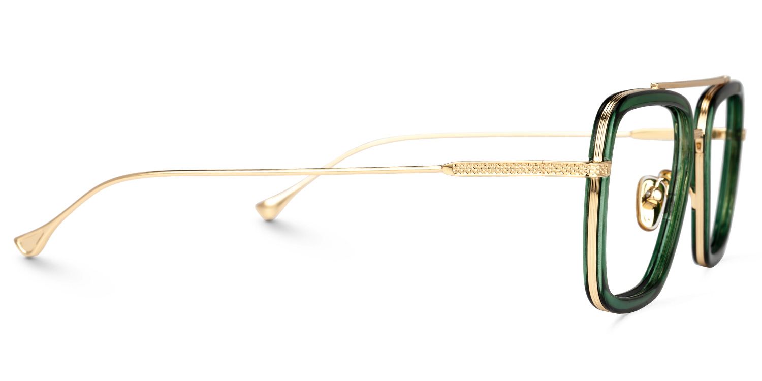 Gifford Rectangle Green Frame Glasses | Zeelool2