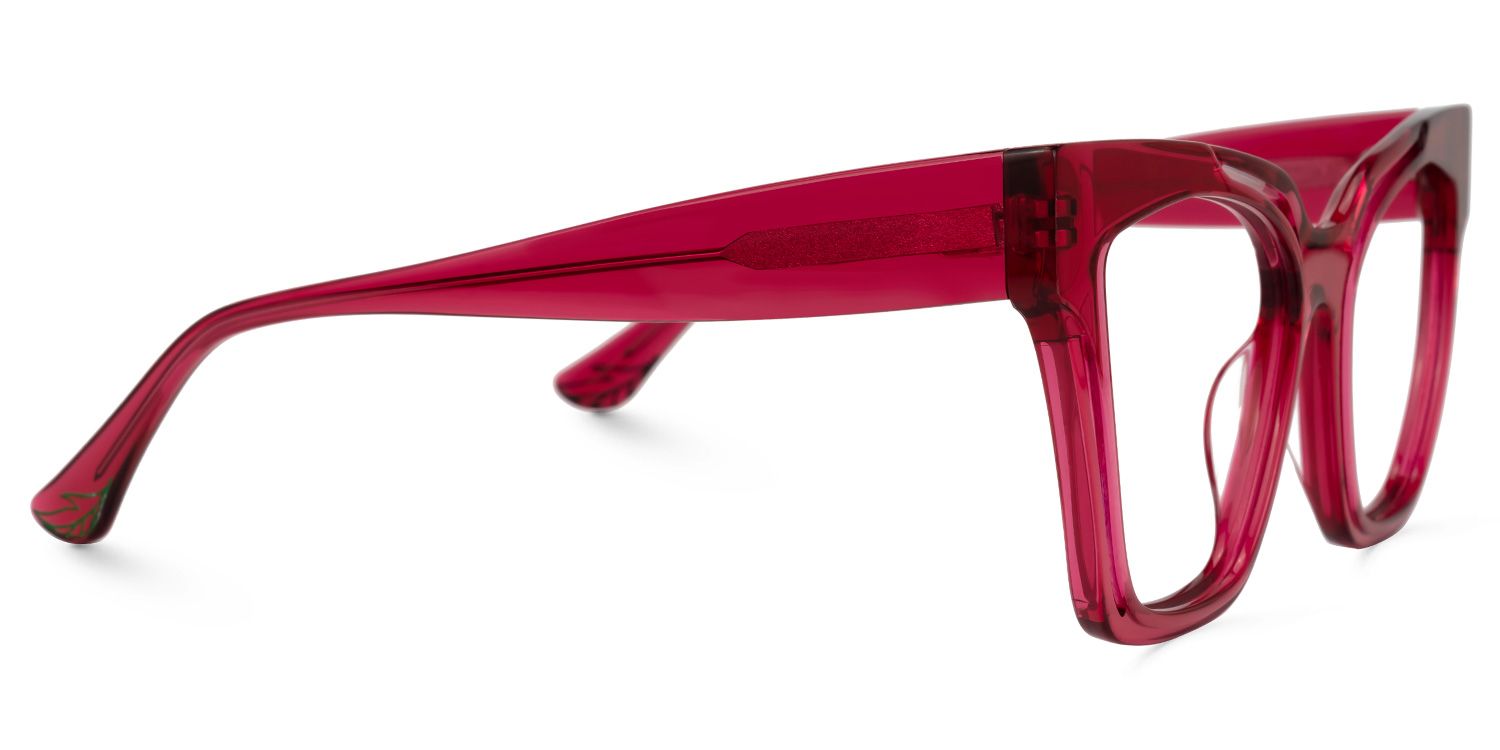 Domena Square Red Glasses | Zeelool Glasses2