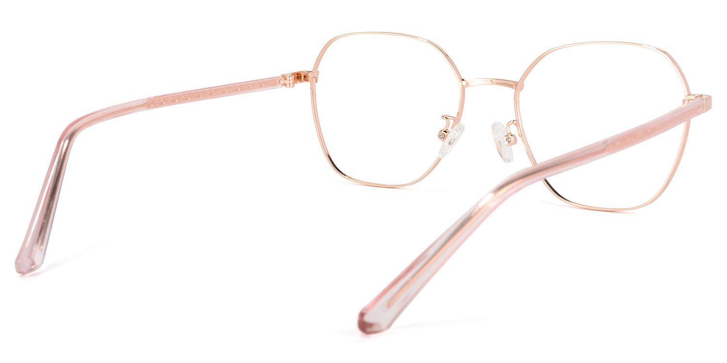 Perry Geometric Rose-Gold Glasses | Zeelool Glasses4