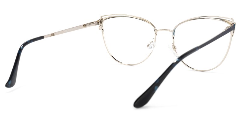Faust Cateye Dark-Blue Glasses | Zeelool Glasses4