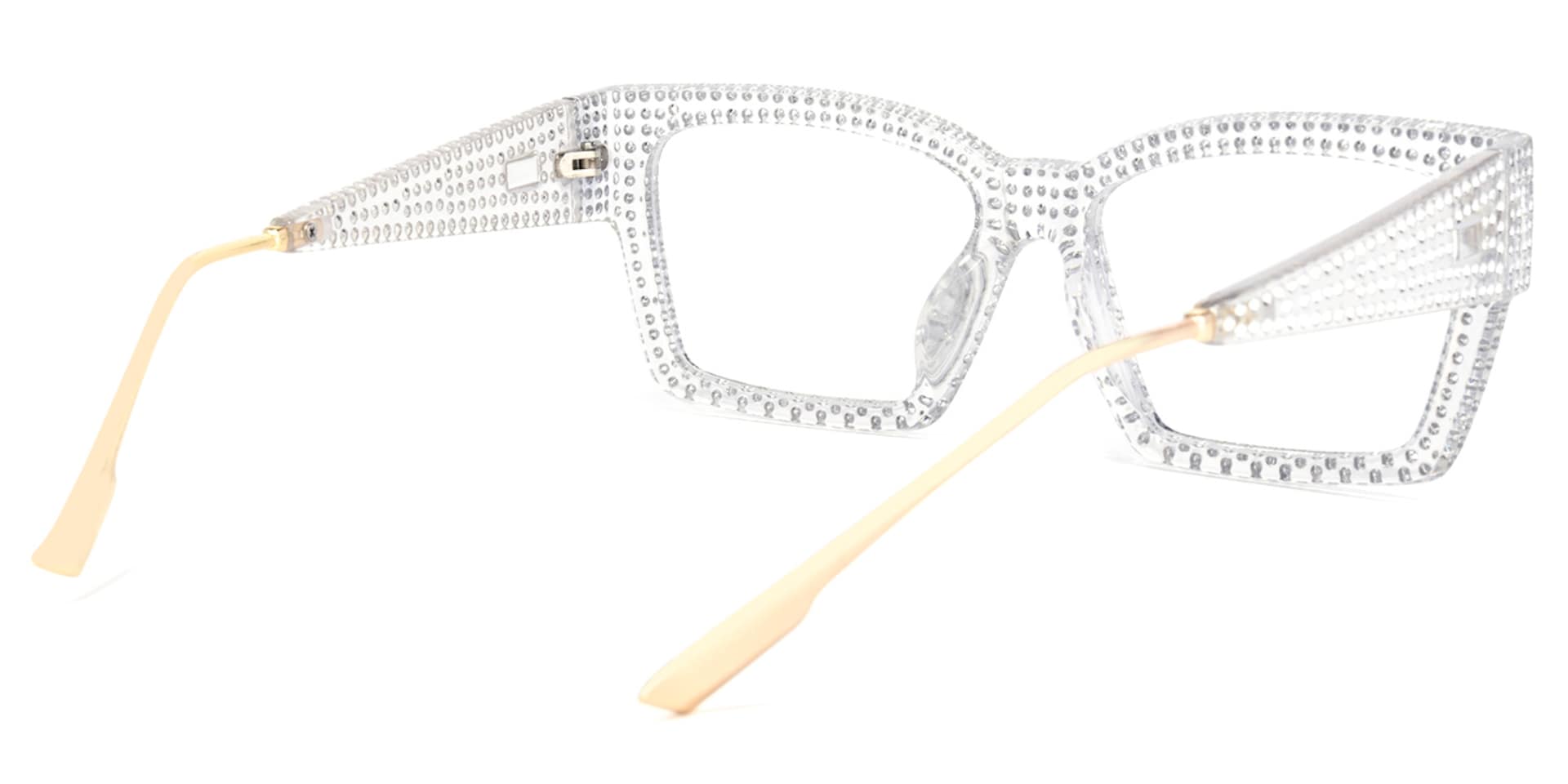 Drayton Square Crystal Glasses | Zeelool Glasses3