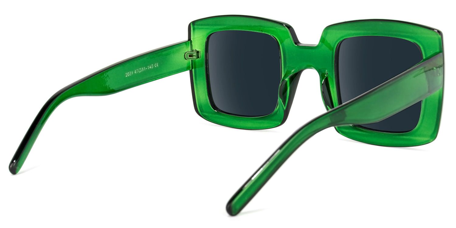 Quincey Square Green Sunglasses | Zeelool Glasses3