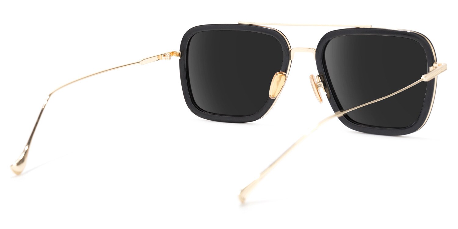 Gifford Aviator Black-Gold Sunglasses | Zeelool Glasses4