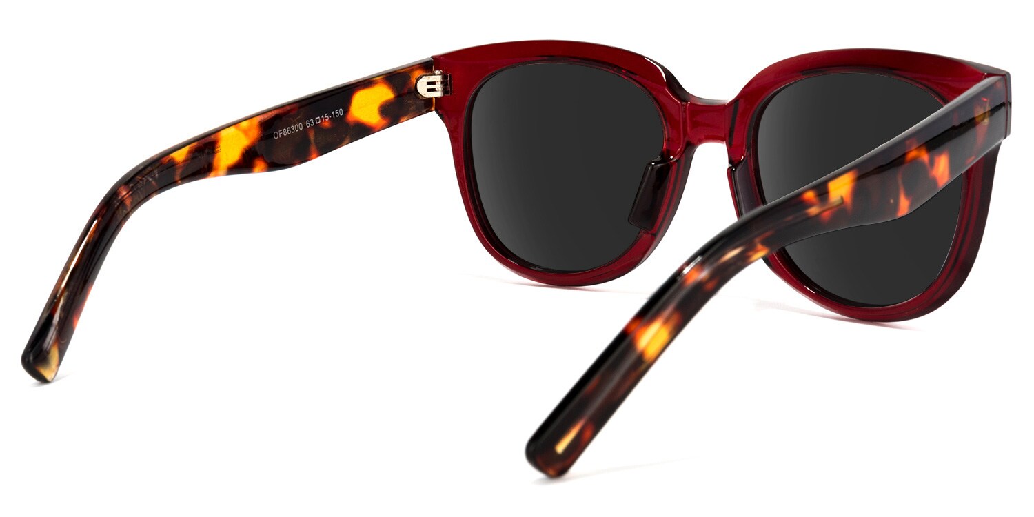 Harrell Square DarkRed Sunglasses Zeelool Glasses