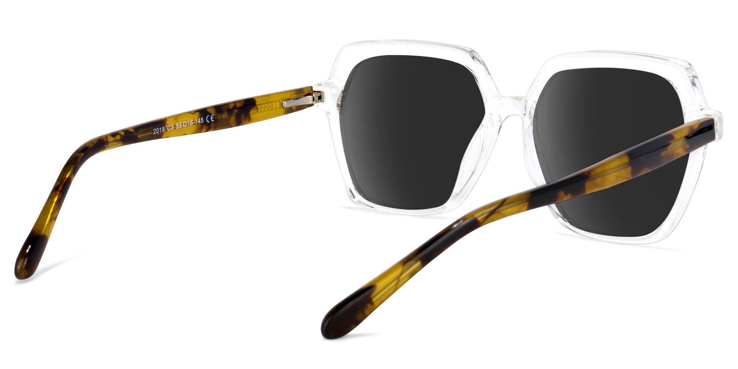 Norah Geometric Clear Sunglasses | Zeelool Glasses4