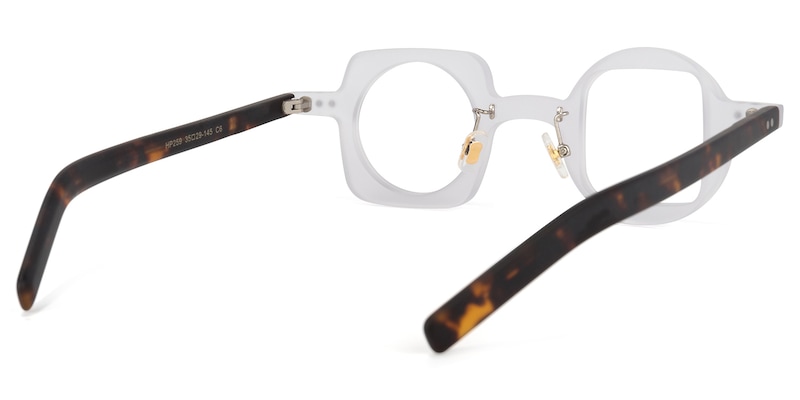 Quanah Asymmetry White Glasses | Zeelool Glasses4