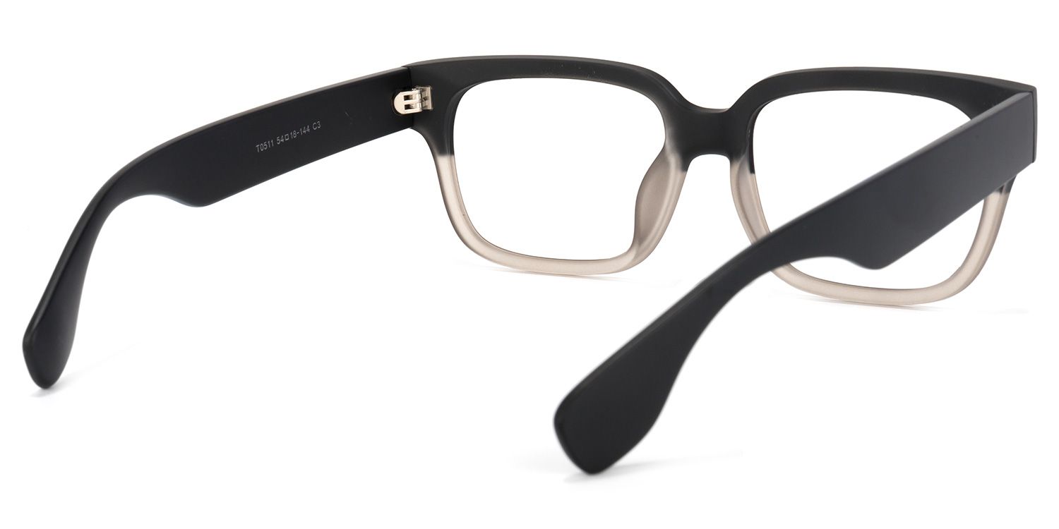 Colin Rectangle Black-Gray Glasses | Zeelool Glasses4
