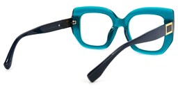Sienna Square Peacock-Blue Glasses4
