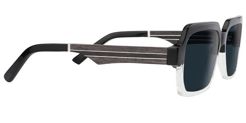 Jack Rectangle Black & Clear Sunglasses | Zeelool Glasses2