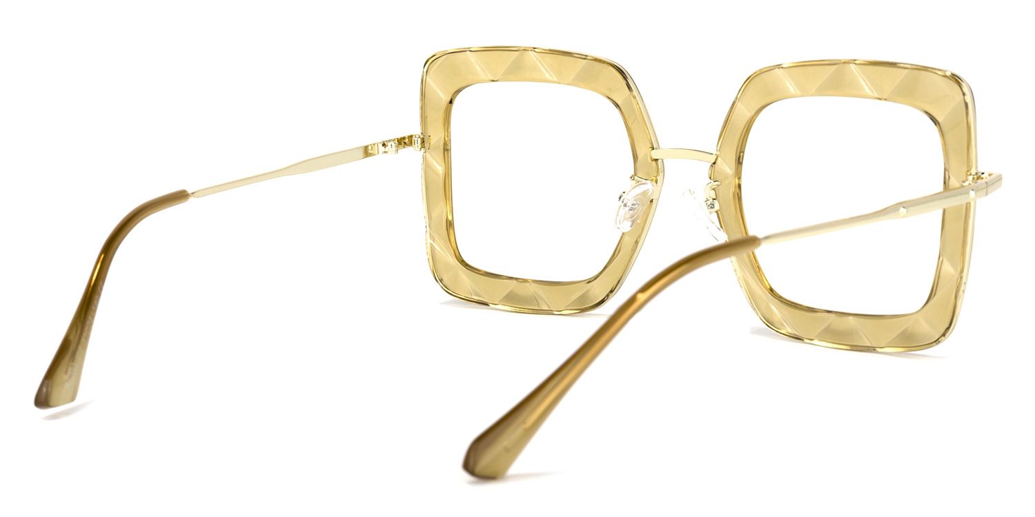 Tucker Square Yellow Glasses | Zeelool Glasses4