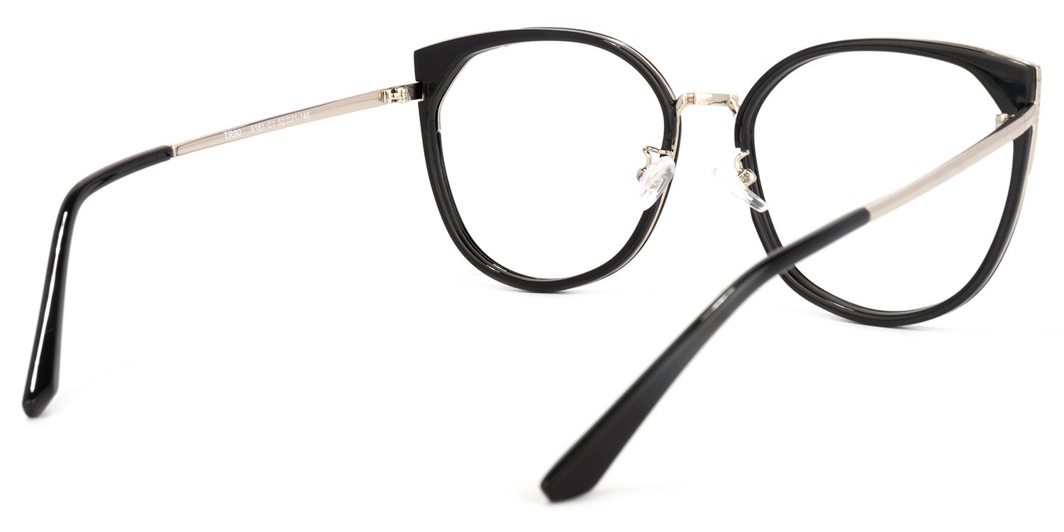 Yvette Cateye Black Glasses | Zeelool Glasses4