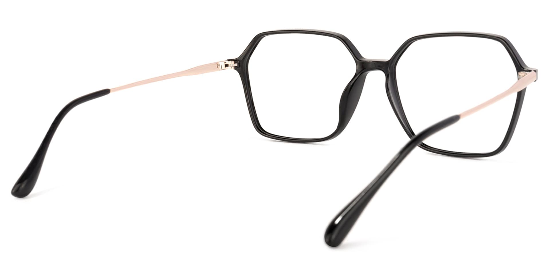 Wisdom Geometric Black Glasses | Zeelool Glasses4