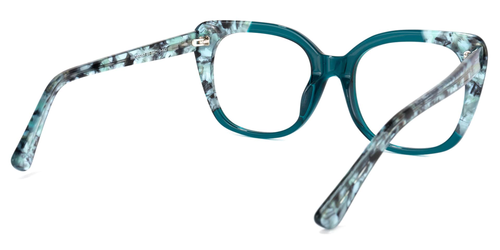 Yanira Square Peacock-Blue Glasses | Zeelool Glasses4