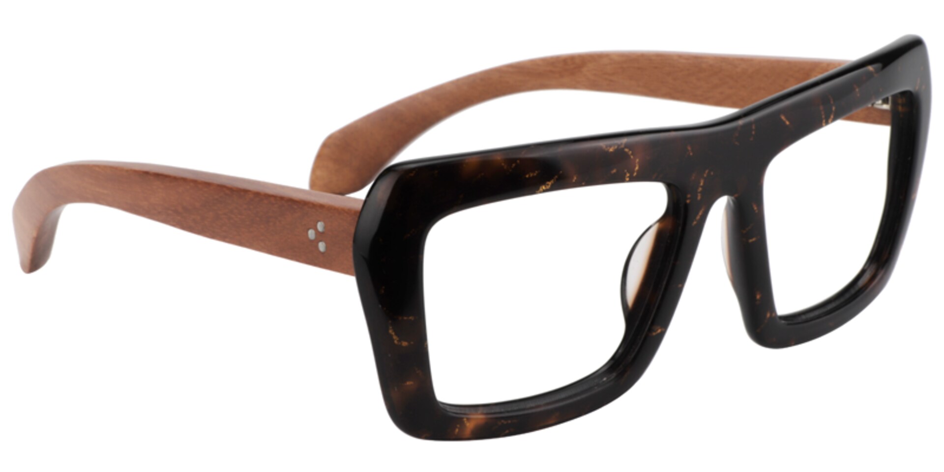 Roger Rectangle Black-Gold Glasses | Zeelool Glasses2