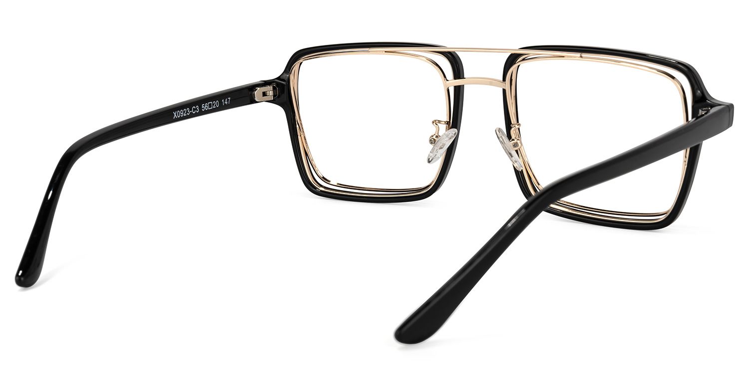 Nellie Aviator Black-Gold Glasses | Zeelool Glasses4