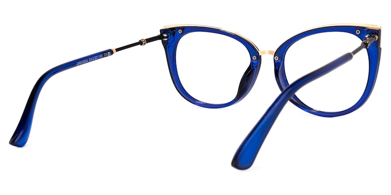 Dalton Cat Eye Blue Glasses | Zeelool Glasses4