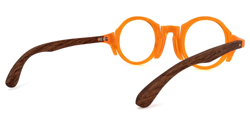 Charlie Round Orange Glasses | Zeelool Glasses4