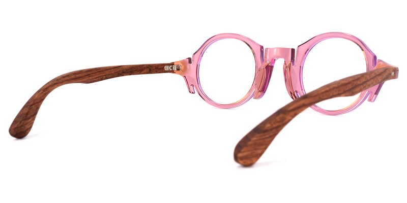 Charlie Round Pink Glasses | Zeelool Glasses4