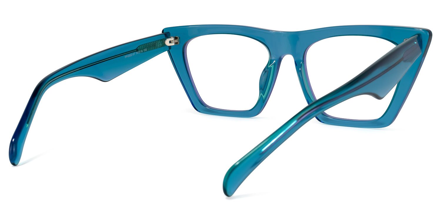 Cecile Cat Eye Blue Glasses | Zeelool Glasses4