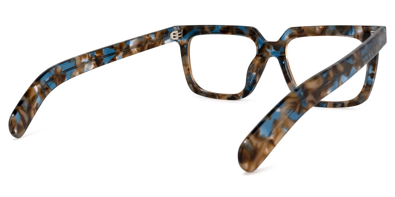 Pitts Square Blue-Floral Glasses | Zeelool Glasses4