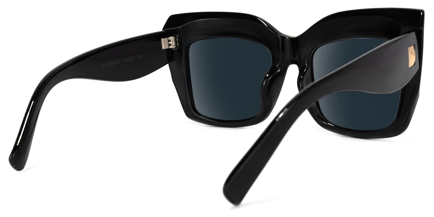 Alberta Square Black Sunglasses for Women & Men | ZEELOOL4