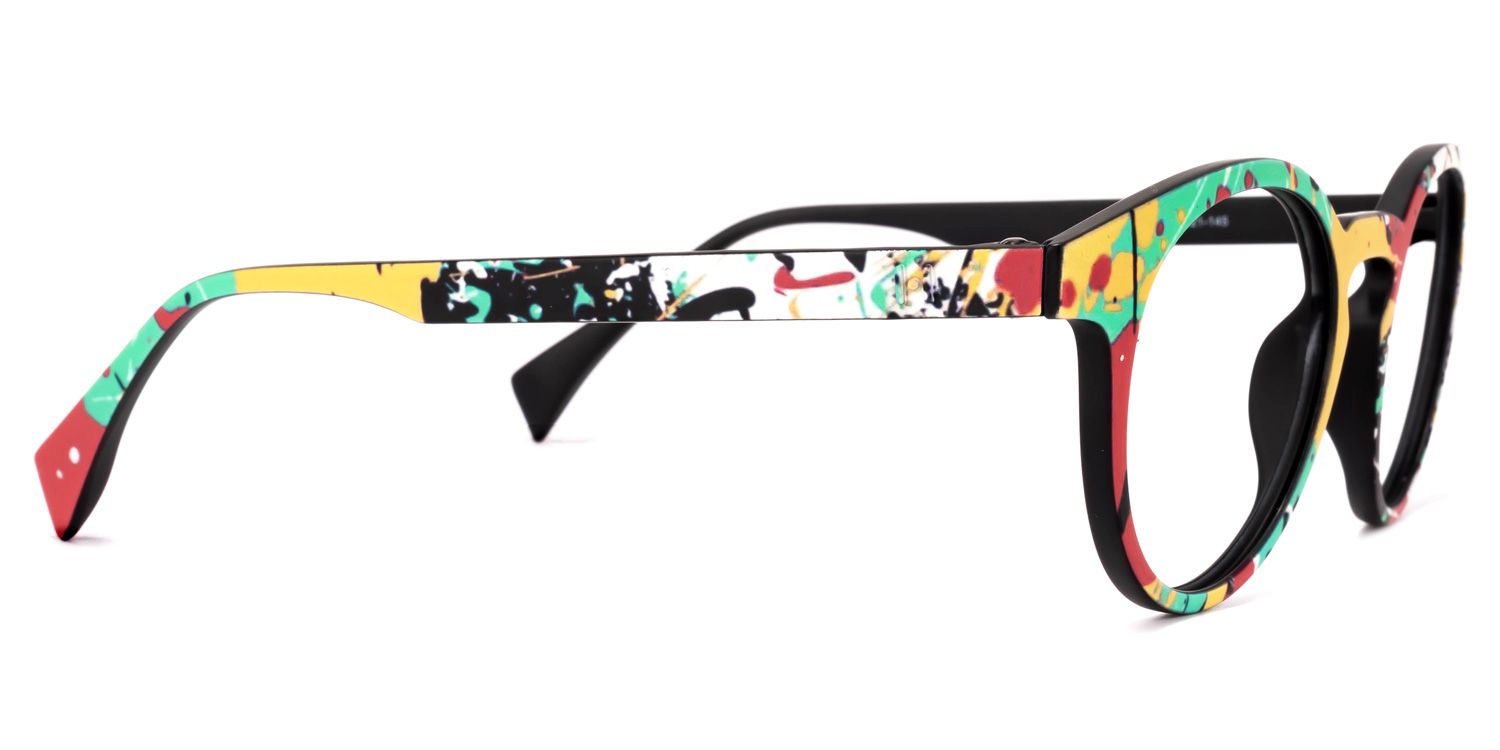 Street-Artist Round Colorful Frame Glasses | Zeelool3