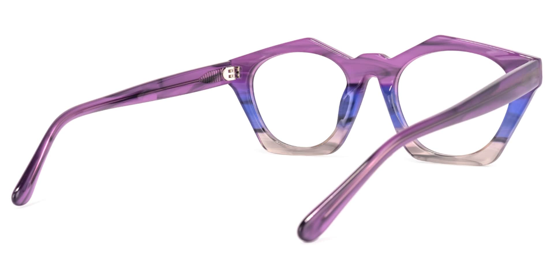 Flores Geometric Purple-Gray Glasses | Zeelool Glasses4