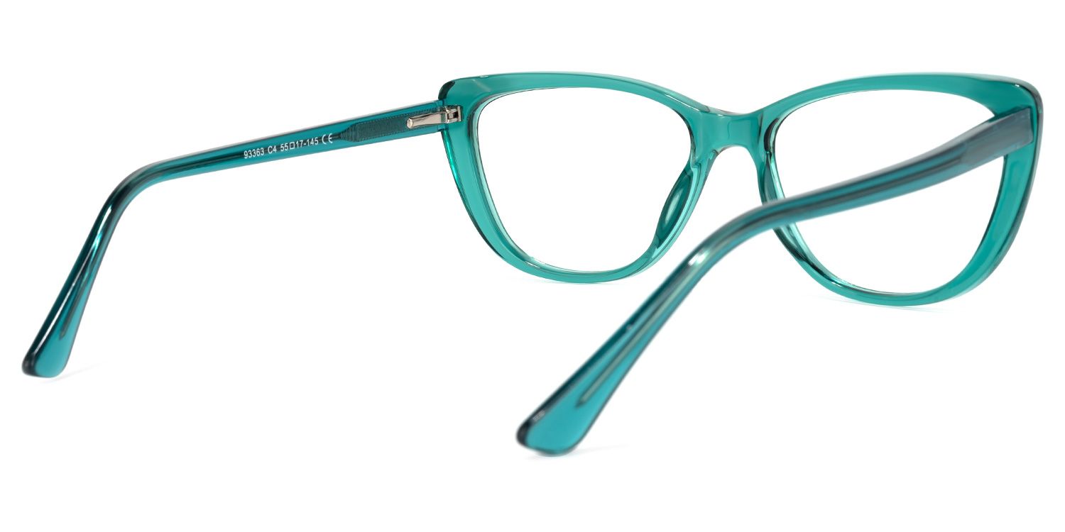 Qamar Cateye Peacock-Blue Glasses | Zeelool Glasses4