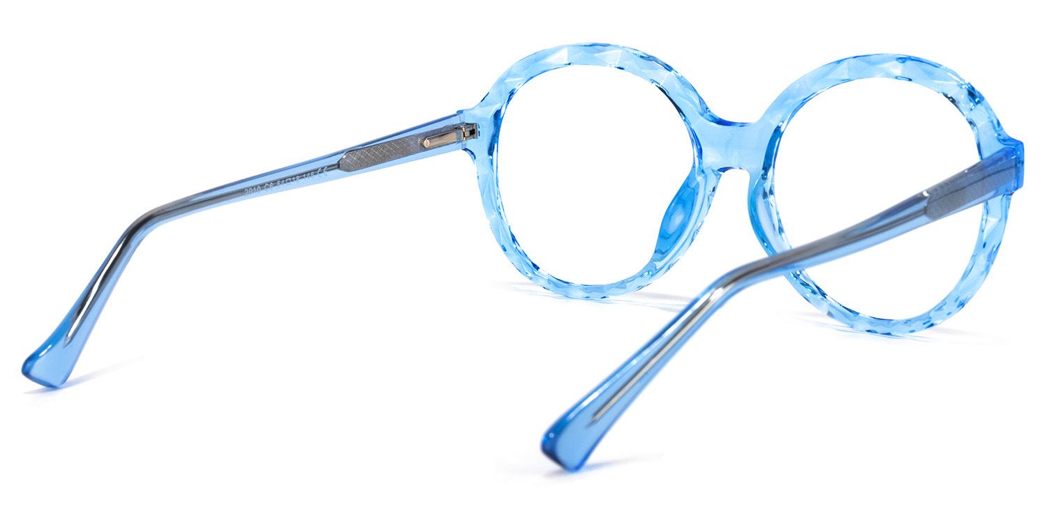 Lila Round Light-Blue Glasses | Zeelool Glasses4