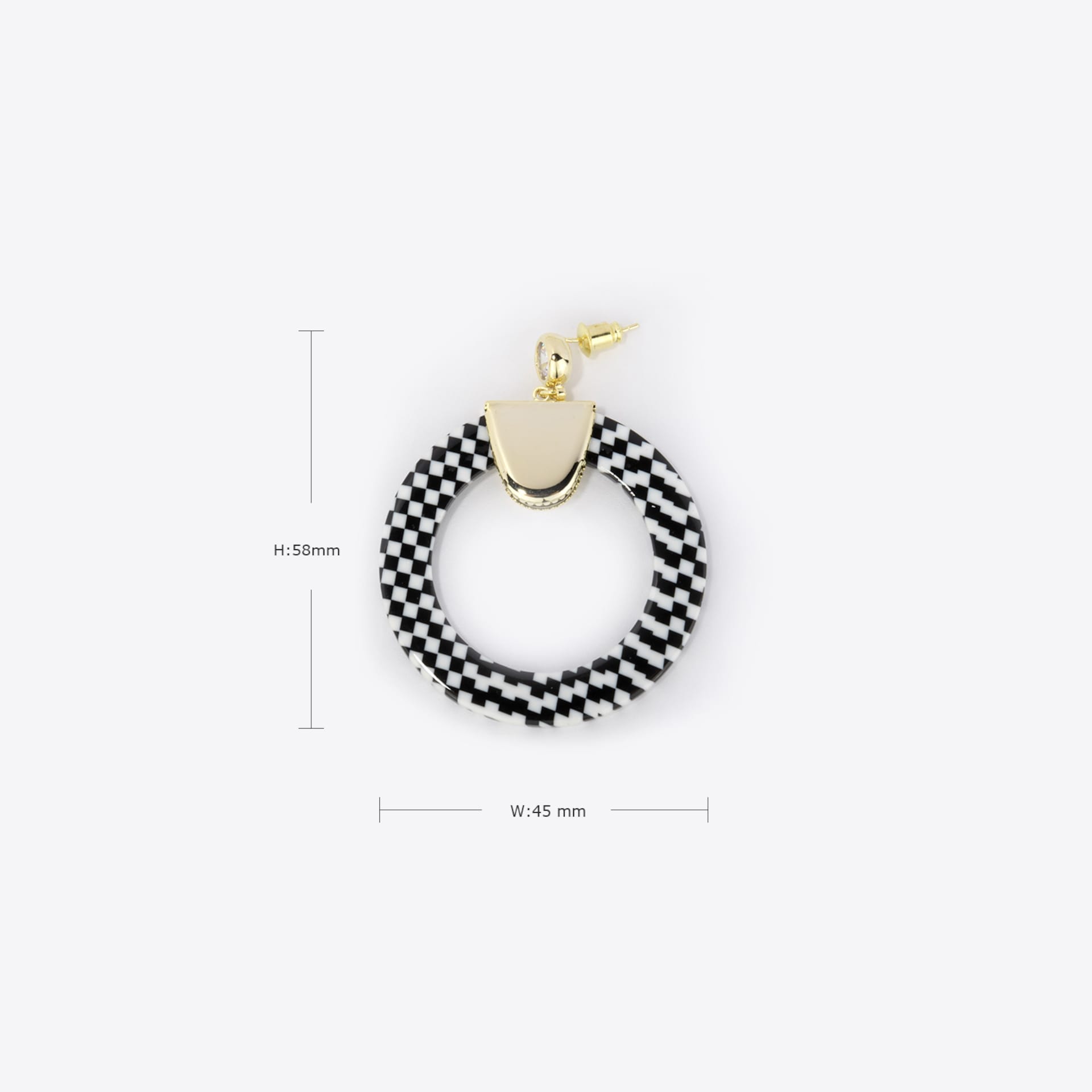 Stylish Round Black-White Earrings | Zeelool Glasses3