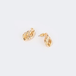 Stylish Braided Gold Earrings0