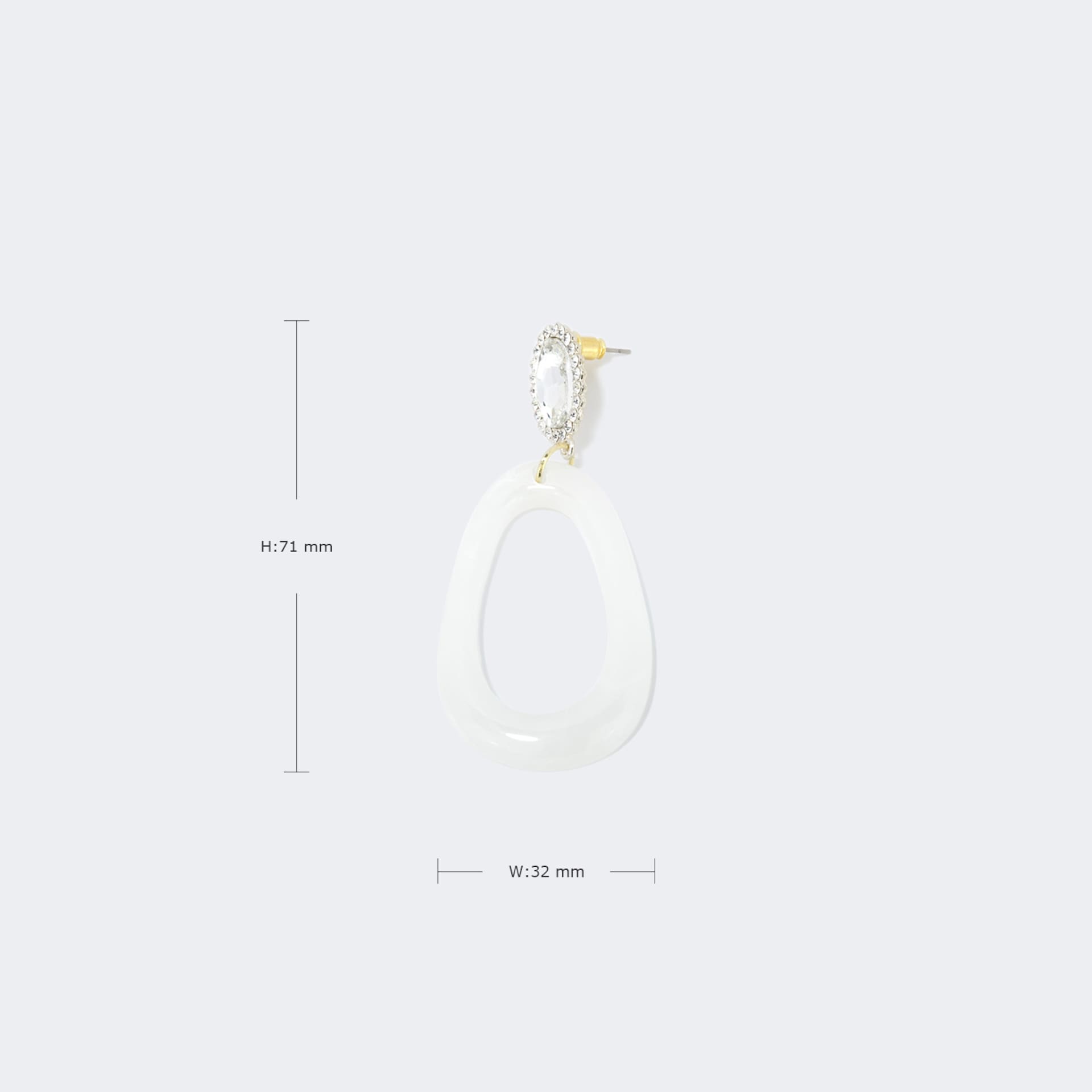 Stylish Polished White Earrings | Zeelool Glasses3