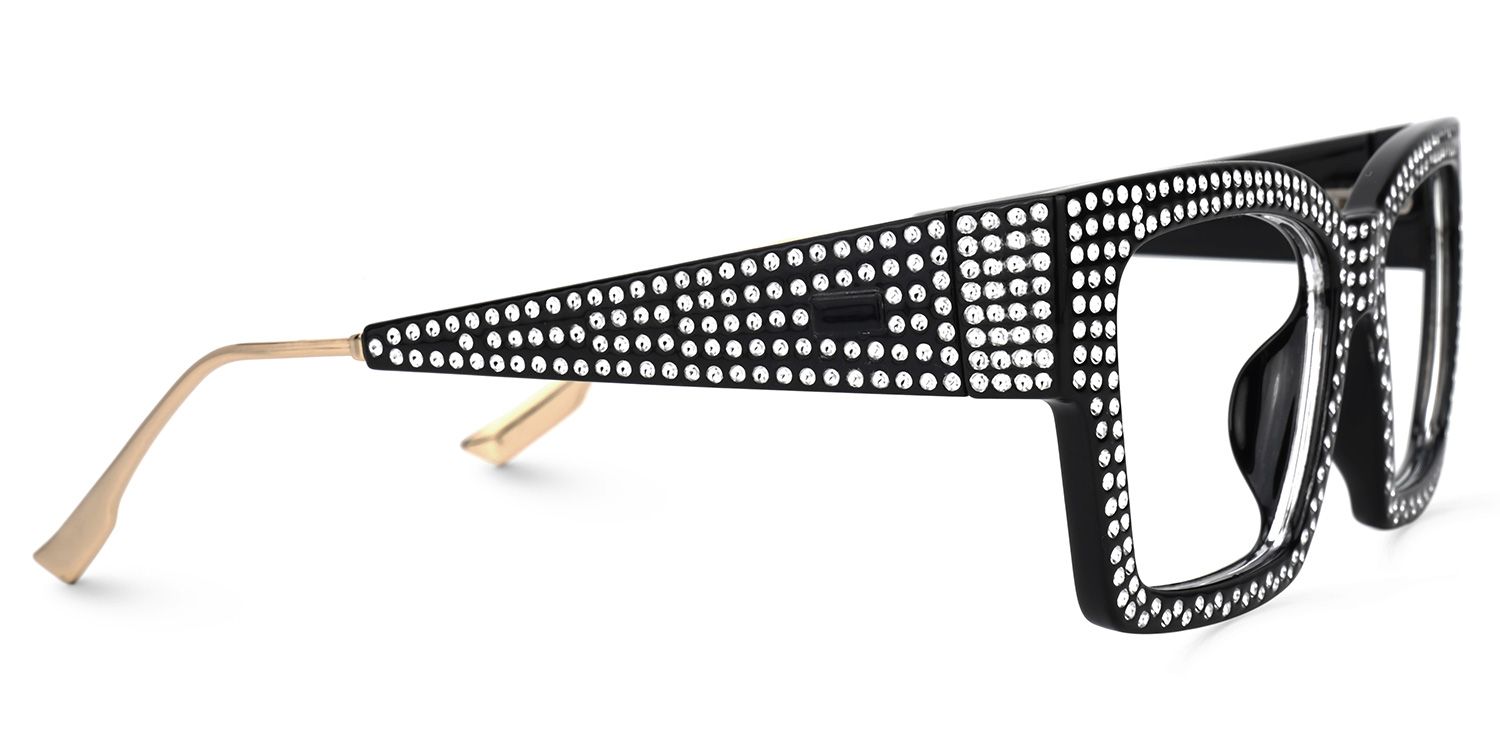 Drayton Square Black Glasses | Zeelool Glasses2