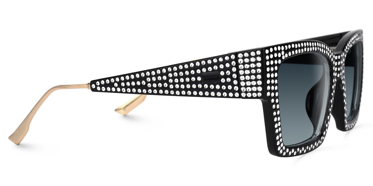 Drayton Square Black Sunglasses | Zeelool Glasses2