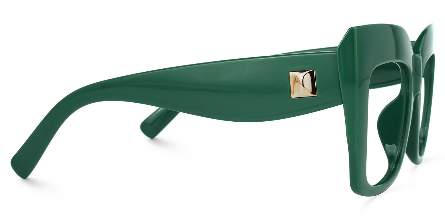 Alberta Cat-Eye Green Frame Glasses | ZEELOOL Canada2