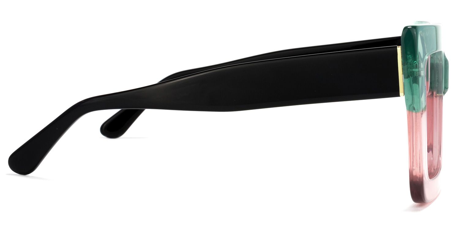 Brandon Square Green-Pink Sunglasses | Zeelool Glasses2