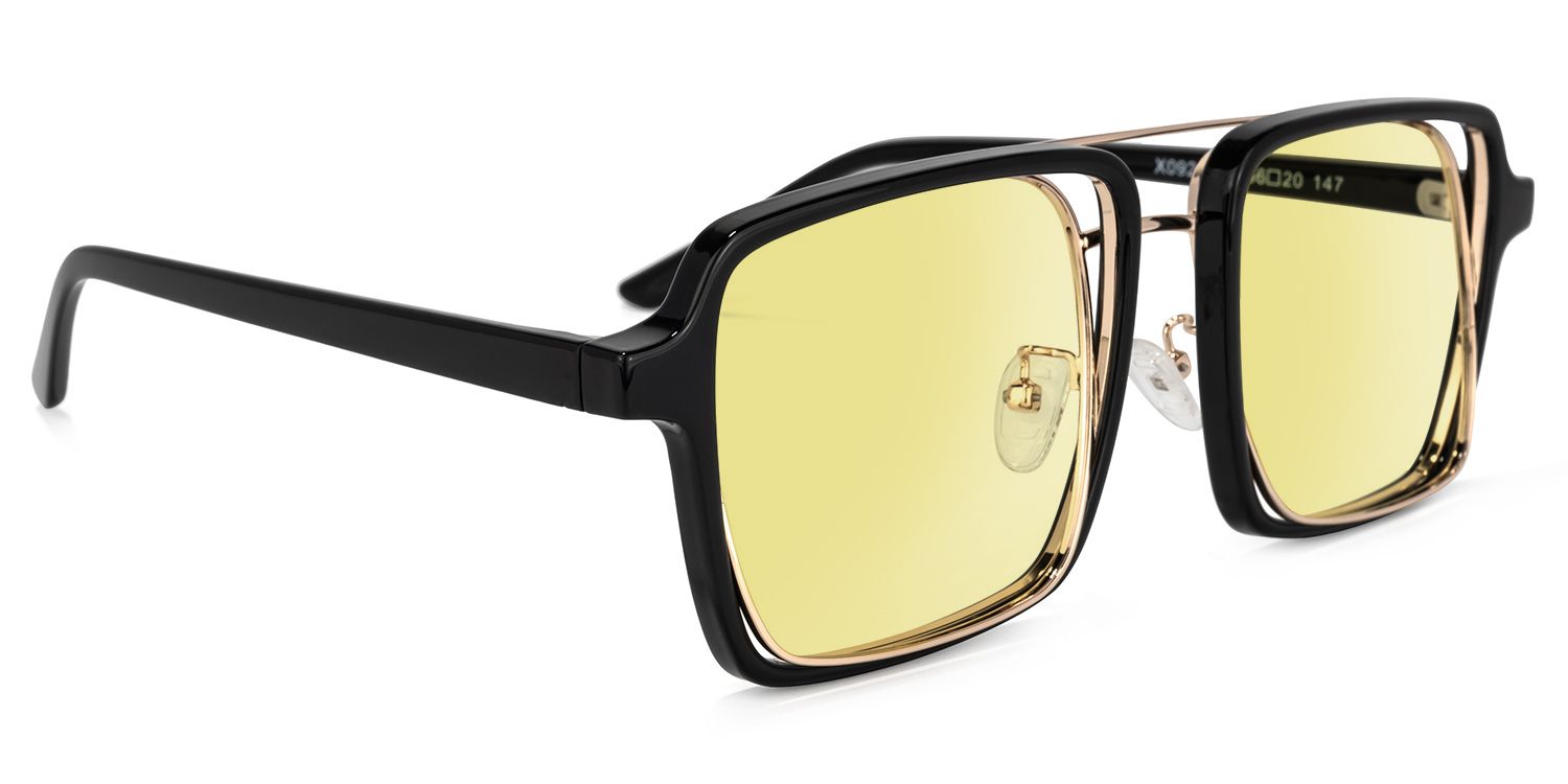 Aviator Black-Gold Glasses | Zeelool Eyewear2