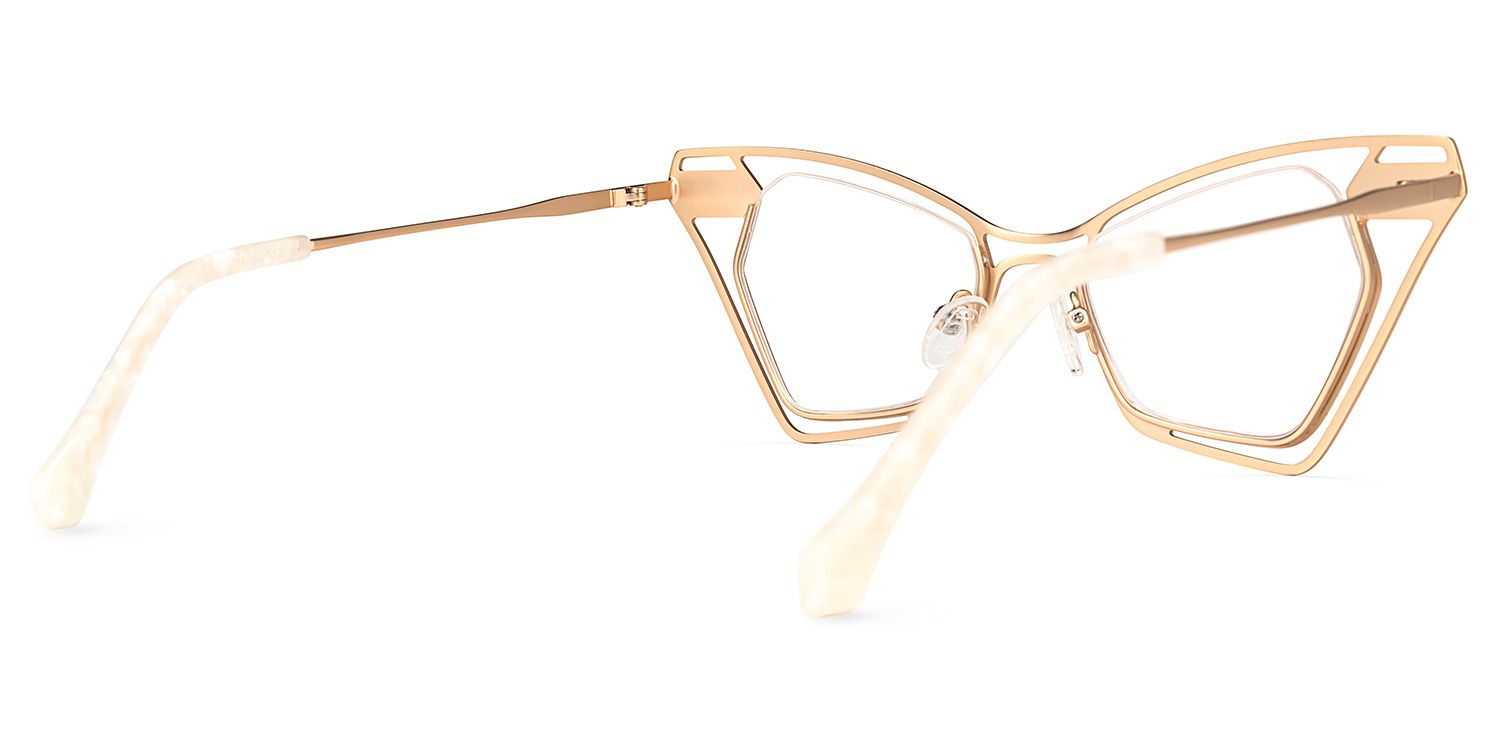 Janelle Butterfly Gold Glasses | Zeelool Glasses3