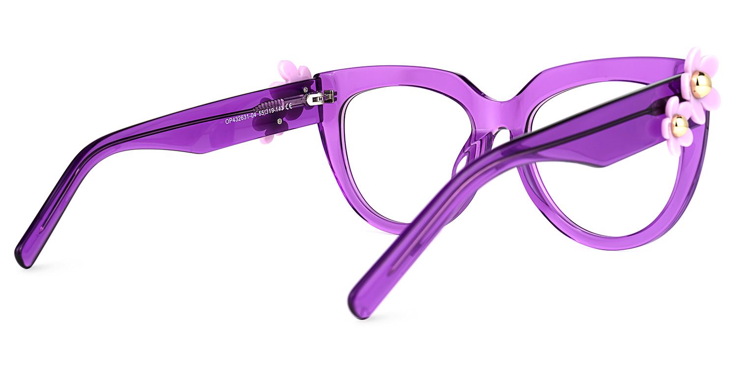 Miguel Cateye Purple Glasses | Zeelool Glasses3