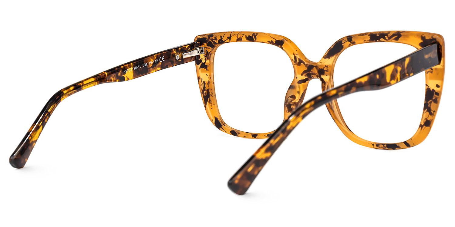 Brenda Square Light-Tortoise Glasses | Zeelool Glasses3