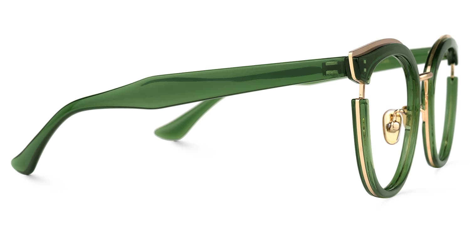 Laraine Cat Eye Green Glasses2