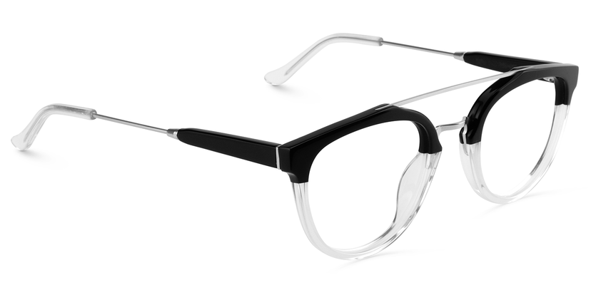 Watson Aviator Black-Clear Glasses | Zeelool Glasses