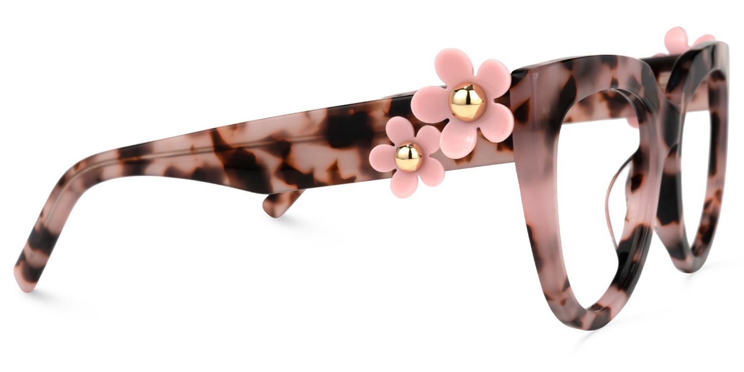 Miguel Cateye Pink-Tortoise Glasses | Zeelool Glasses