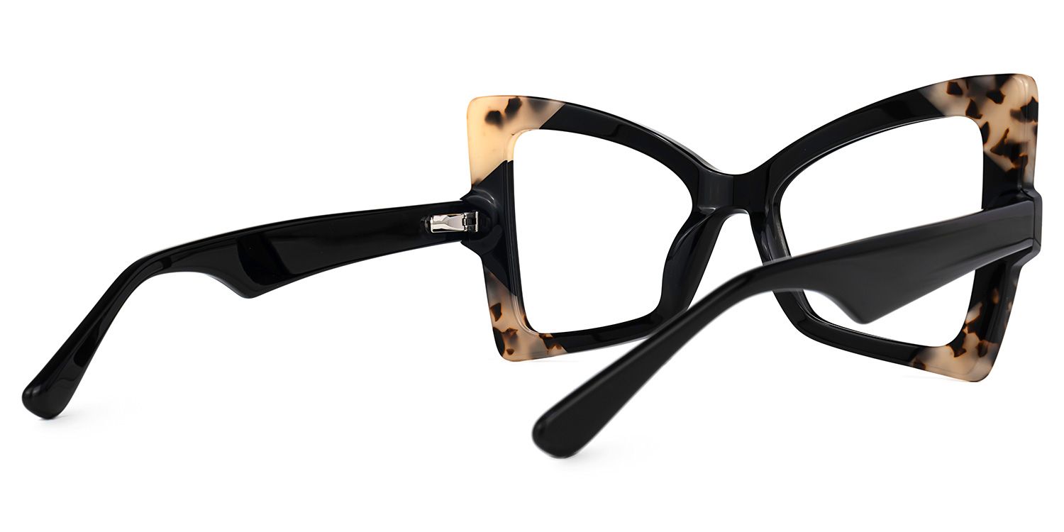 Joanie Geometric Black Glasses | Zeelool Glasses3