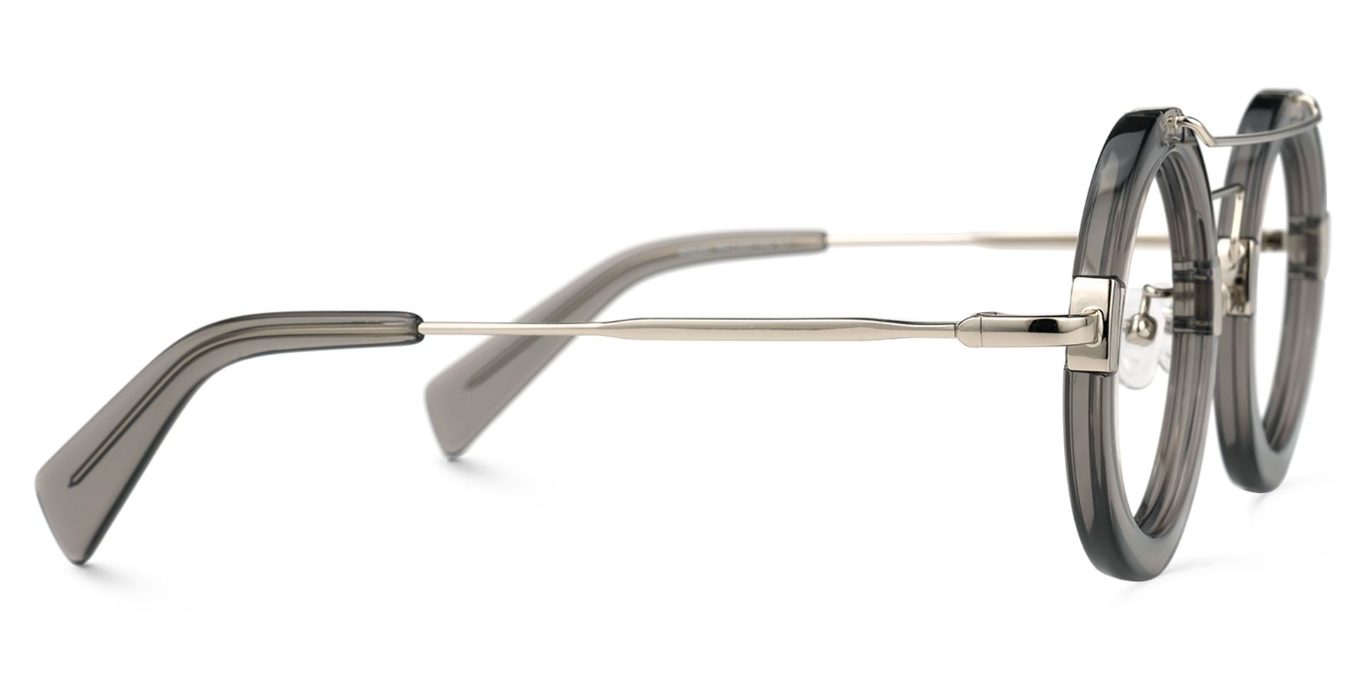 Talkami Round Gray Glasses | Zeelool Glasses2