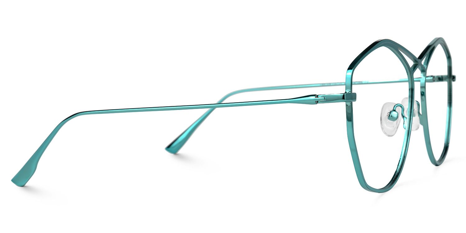 Raven Geometric Green Glasses | Zeelool Glasses2