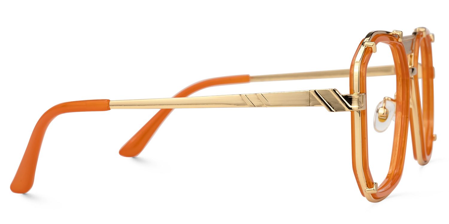 Rumble Geometric Orange Glasses | Zeelool Glasses2
