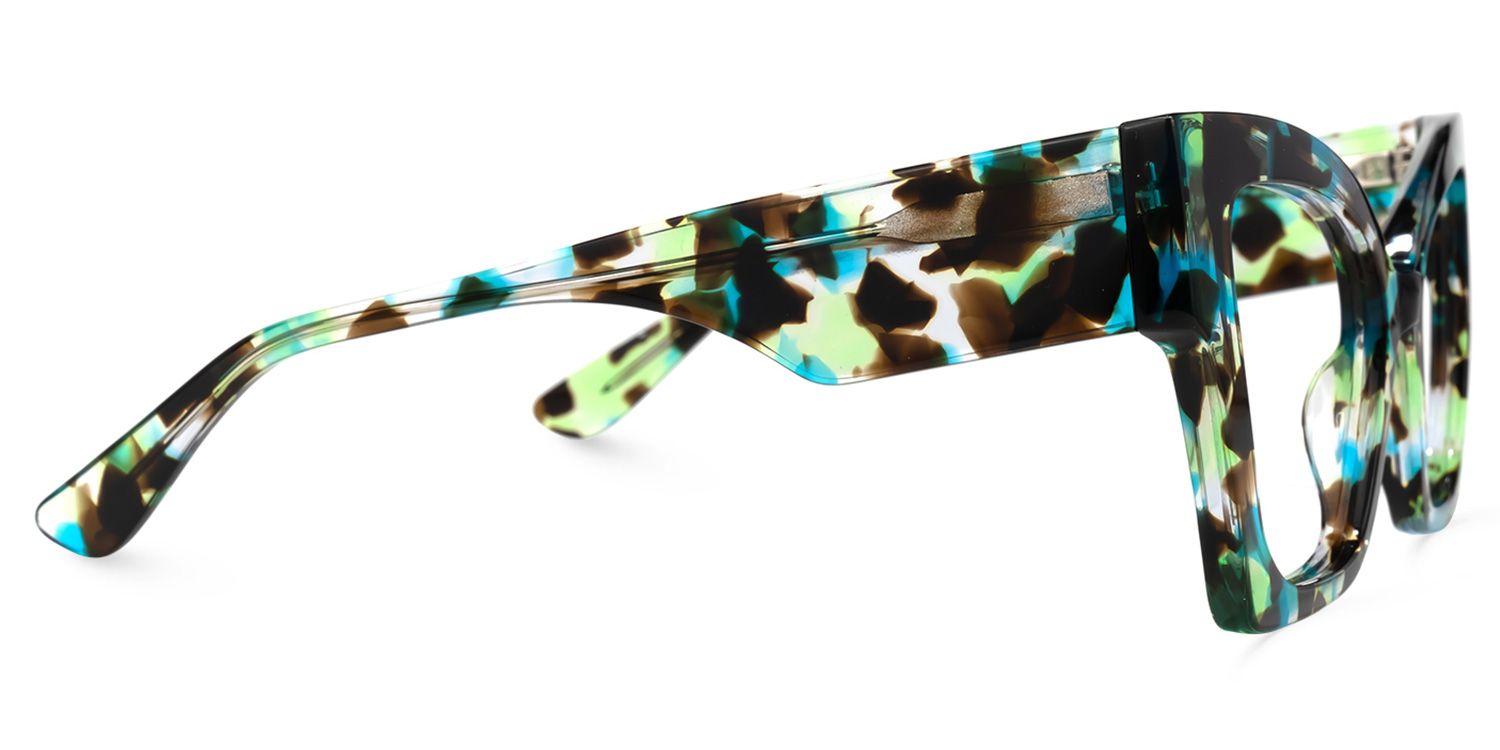 Kayan Cateye Green-Floral Glasses | Zeelool Glasses2