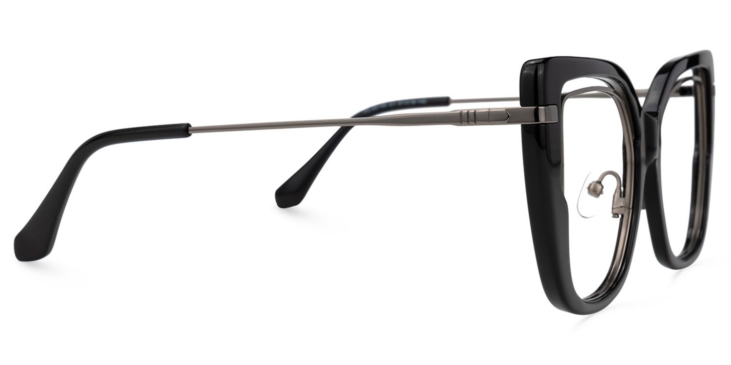Celene Square Black Glasses | Zeelool Glasses2
