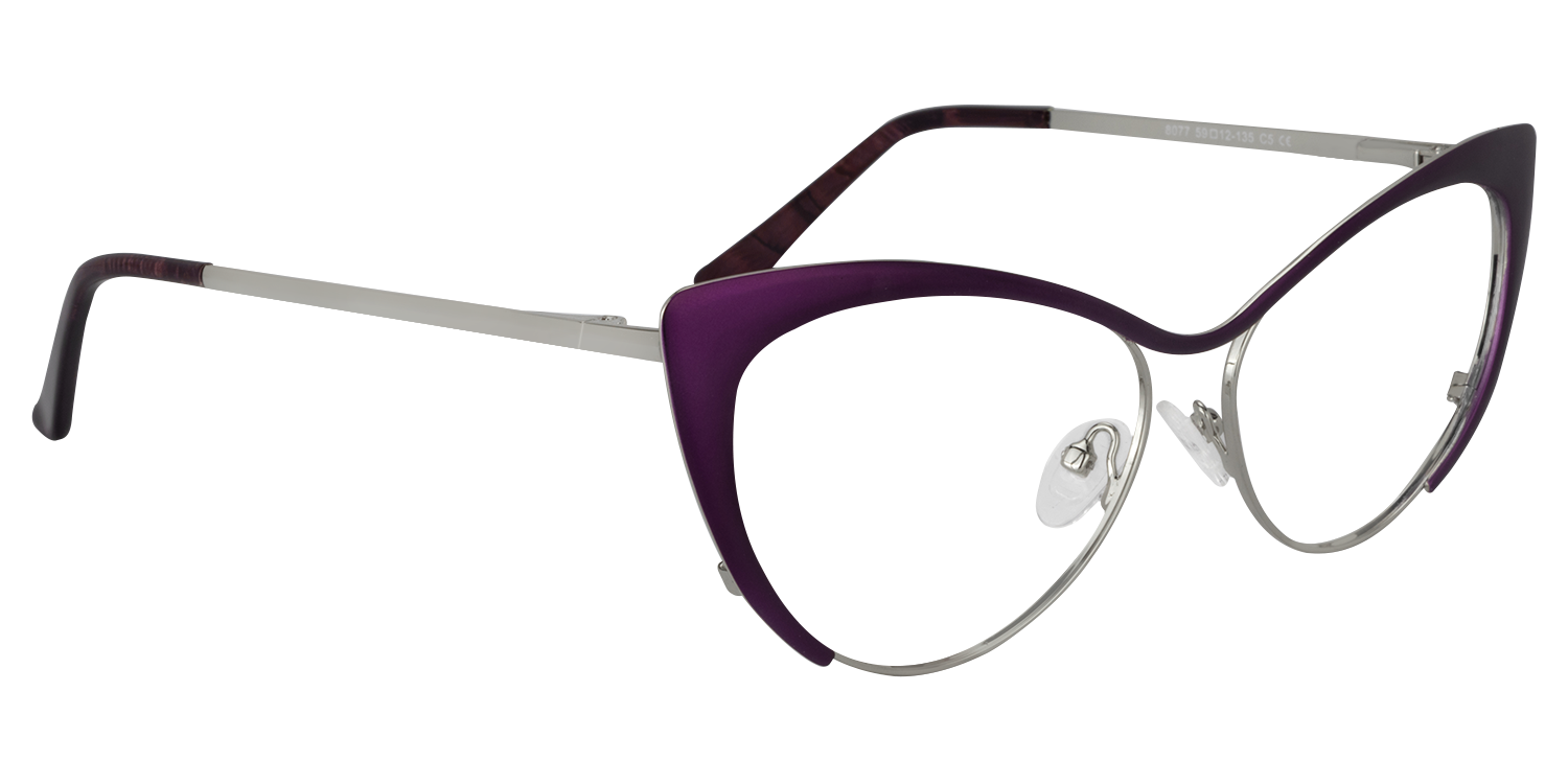 Ellen Cateye Purple Eyeglasses with Wide Frame2